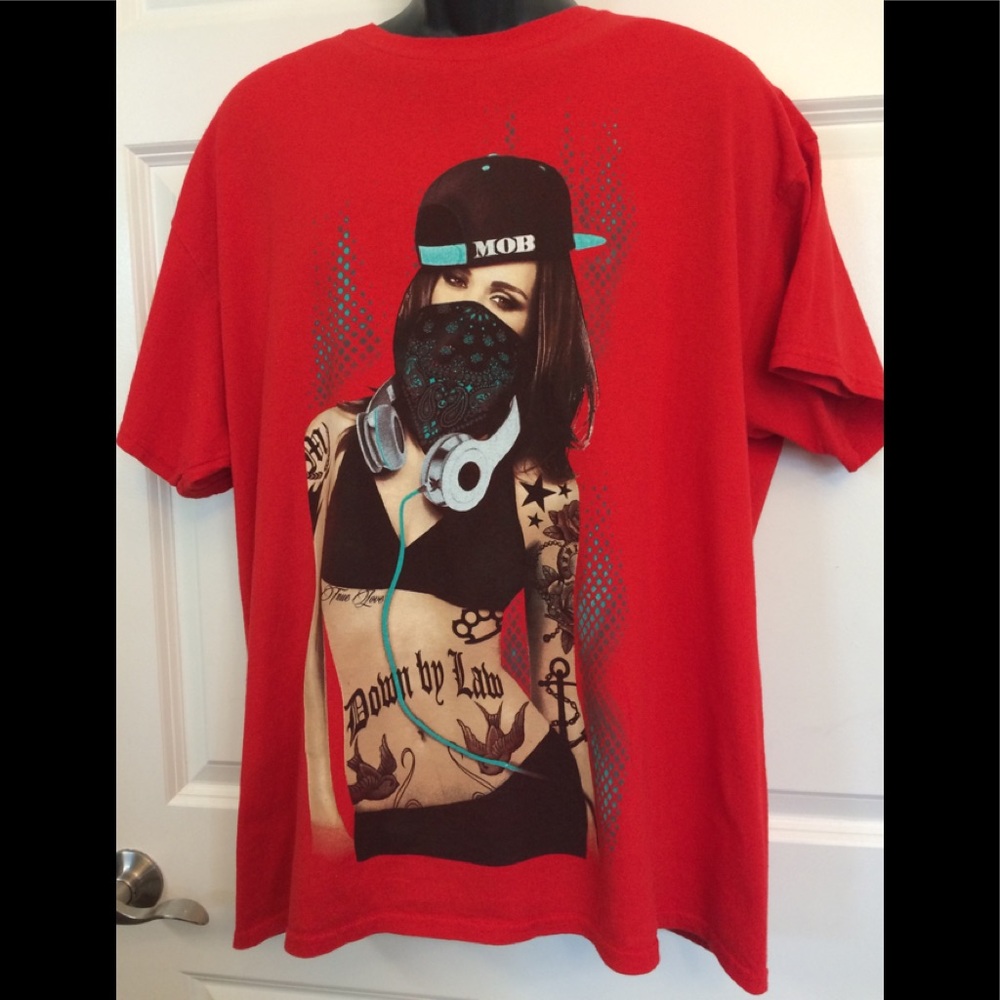 Mob Inc Red T Shirt Size XL
